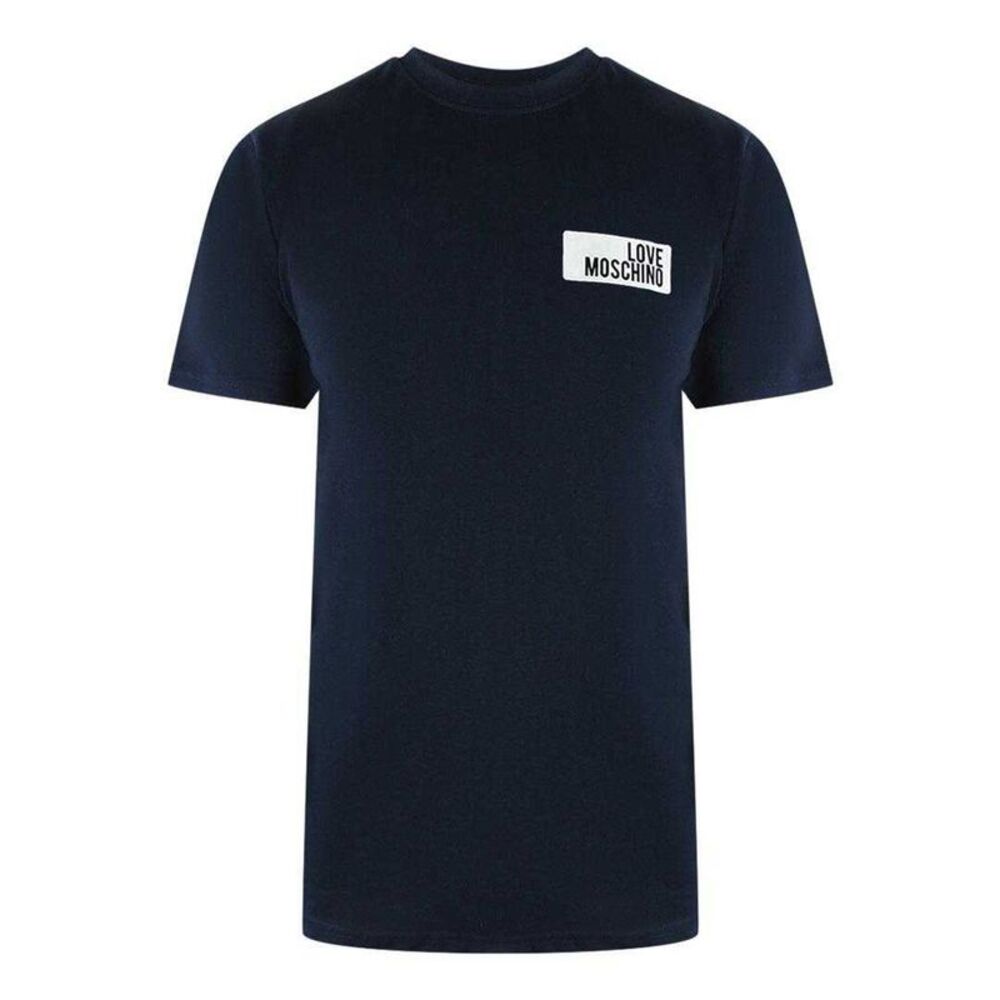 Love Moschino Mens Block Logo T-Shirt / Navy Blue